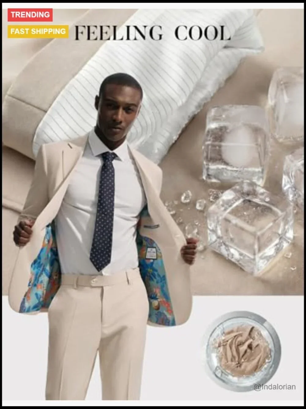 Men's 2 Piece Classic Fit Suit Set Notched Lapel Long Sleeve Blazer & Dress